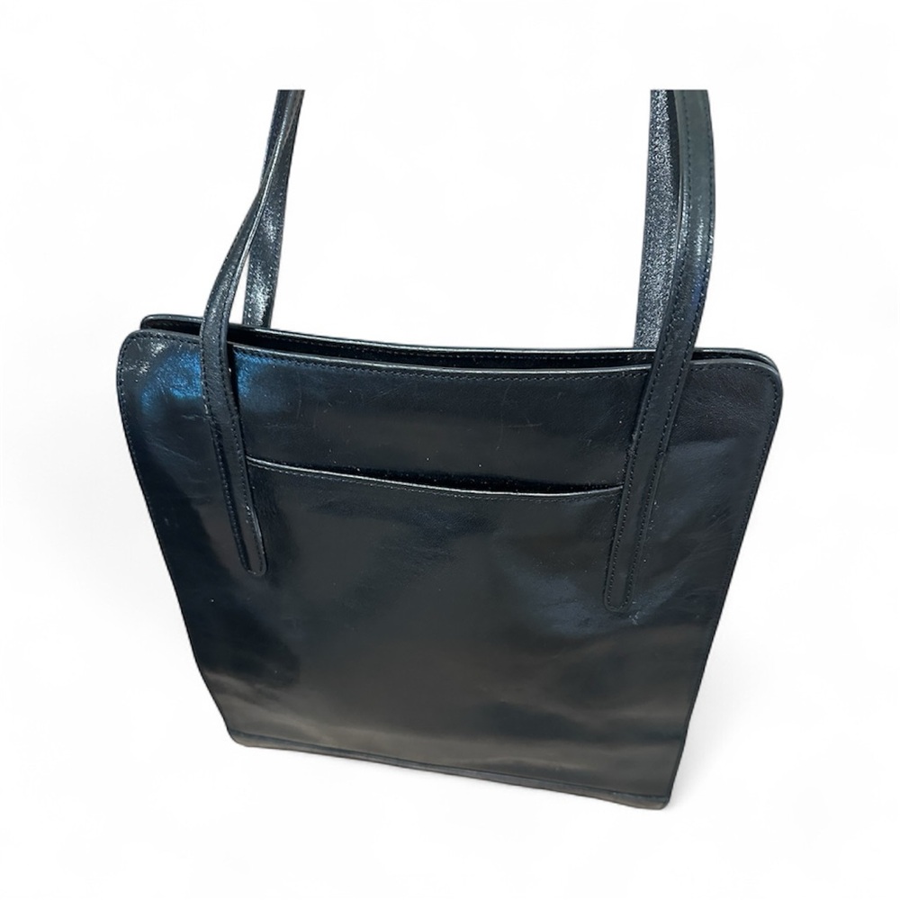Monsac Original- Elegant Black Leather Tote Bag - Picture 4 of 13